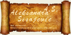 Aleksandra Sisojević vizit kartica